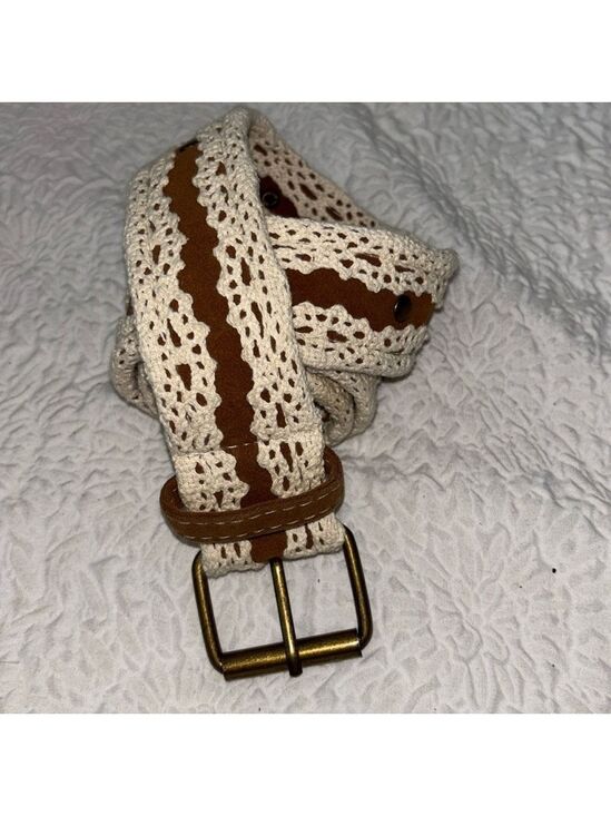 Accessories - Unbranded Faux Suede Lace & Button Detail Belt